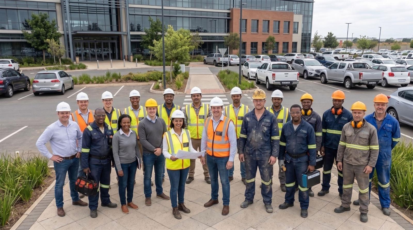 Faula team of engineers, artisans and site staff